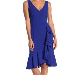 Marina V-Neck Sleeveless Ruffle Dress NWT
